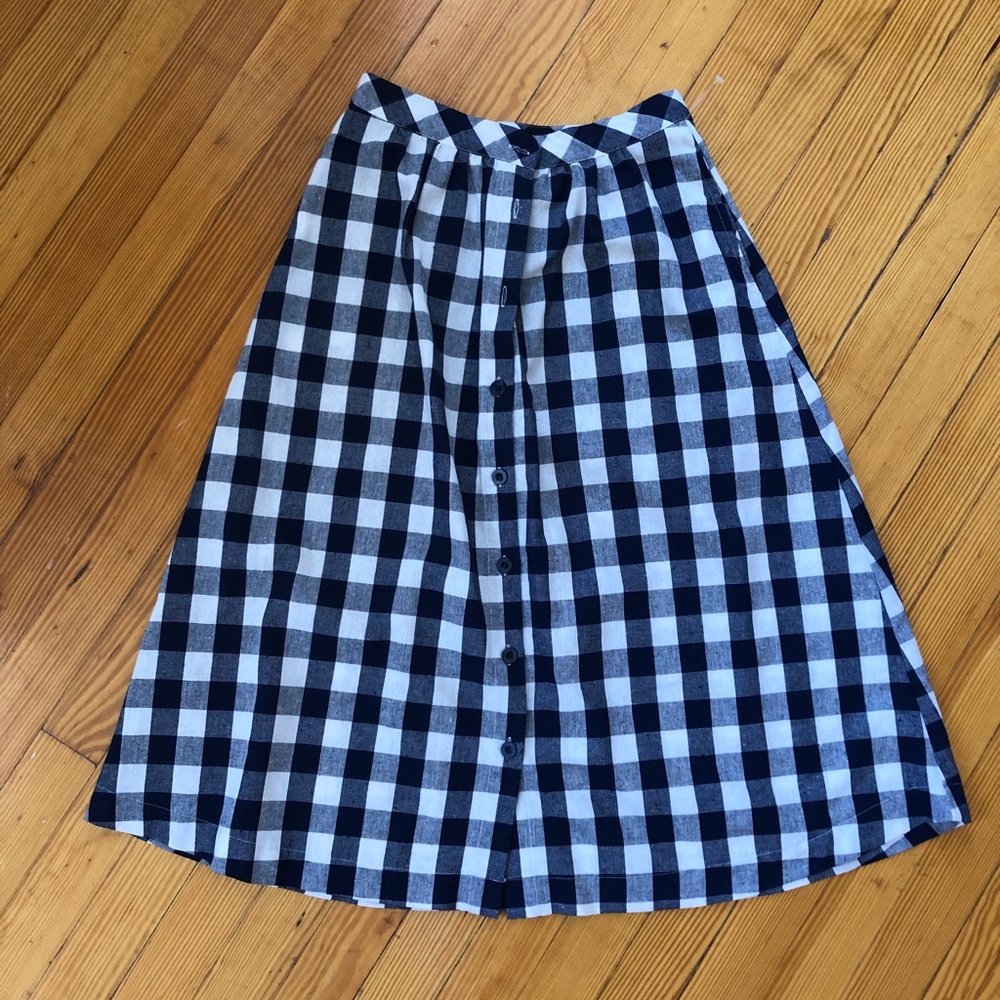 Le Mt Sant Michel checkered gingham cotton skirt - Picture 3 of 7